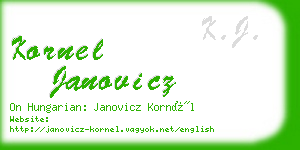 kornel janovicz business card